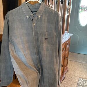 Chaps Men's Gray Glen Plaid Button-Down Shirt
